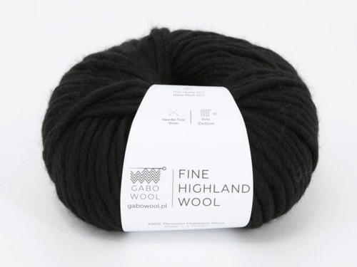 Włóczka Gabo Wool Fine Highland Wool czarny 500