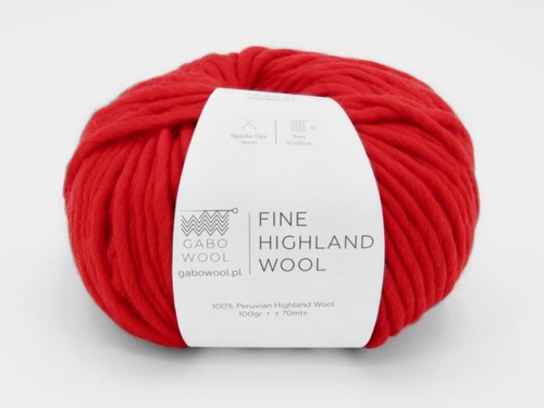 Włóczka Gabo Wool Fine Highland Wool czerwień 2383