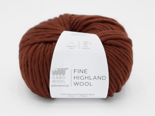 Włóczka Gabo Wool Fine Highland Wool rdzawy brąz 2729