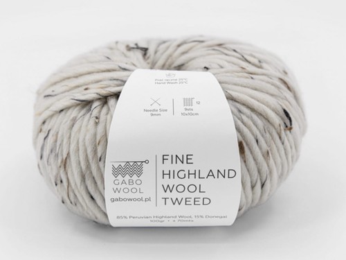 Włóczka Gabo Wool Fine Highland Wool tweed naturalny T100