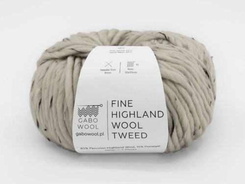 Włóczka Gabo Wool Fine Highland Wool tweed piasek T402