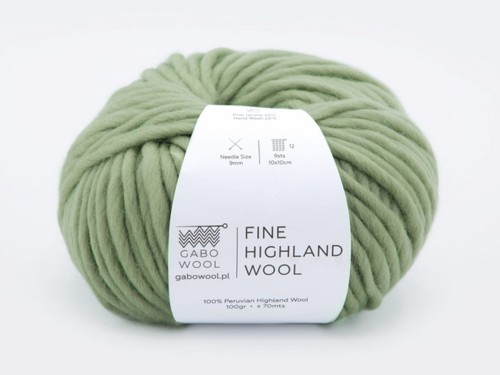 Włóczka Gabo Wool Fine Highland Wool zielona szałwia  2058
