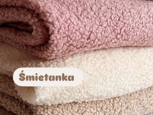 Dzianina baranek boucle śmietanka