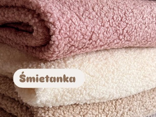 Dzianina baranek boucle śmietanka