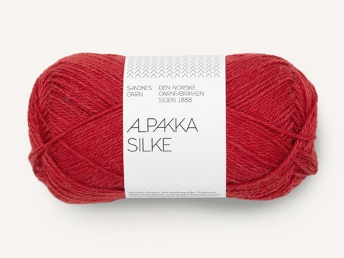 Włóczka Sandnes Garn Alpakka Silke 4135 głęboka czerwień