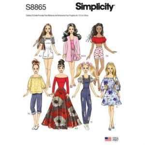 Ubranka dla lalek barbie - wykrój SIMPLICITY S8865