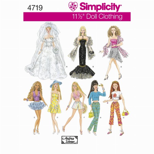 Ubranka dla lalek barbie - wykrój SIMPLICITY S4719