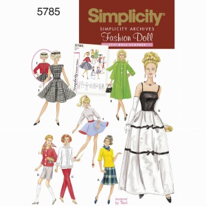 Ubranka dla lalek barbie - wykrój SIMPLICITY S5785