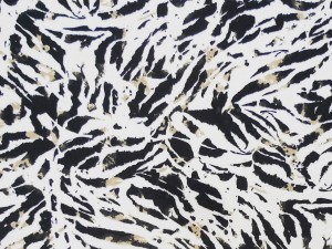 Dresówka dzianina dresowa pętelka bawełna z elastanem zebra czarno beżowa na białym 
