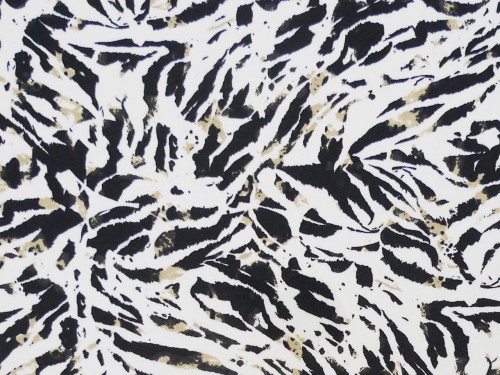 Dresówka dzianina dresowa pętelka bawełna z elastanem zebra czarno beżowa na białym 