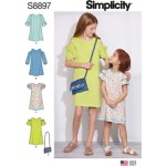 Urocze sukienki dziewczęce i torebka  - wykrój SIMPLICITY US8897A 