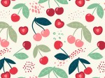 Jersey bawełna z elastanem  wisienki  kawaii druk cyfrowy