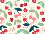 Jersey bawełna z elastanem  wisienki  kawaii druk cyfrowy