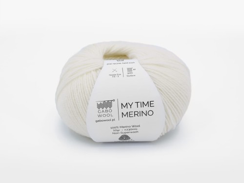 Włóczka Gabo Wool My Time Merino naturalna biel 100