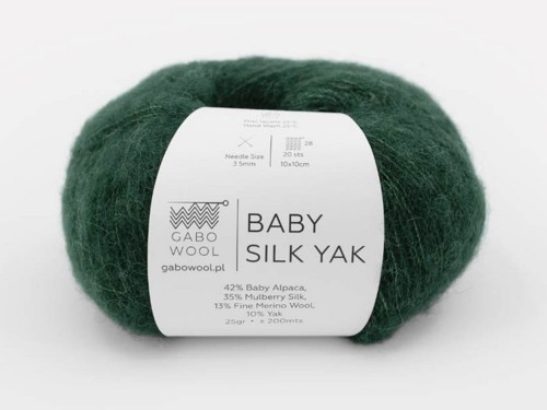 Włóczka Gabo Wool Baby Silk Yak leśna zieleń 9172