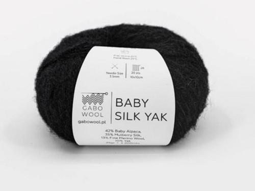 Włóczka Gabo Wool Baby Silk Yak czarny 9500
