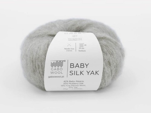 Włóczka Gabo Wool Baby Silk Yak jasny szary 9636