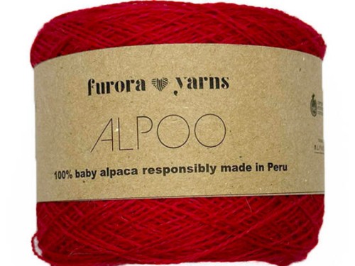 Włóczka Furora Yarns wełnaa 100% baby alpaka czerwony