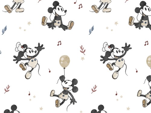 Tkanina 100% bawełna druk cyfrowy retro mickey myszka miki
