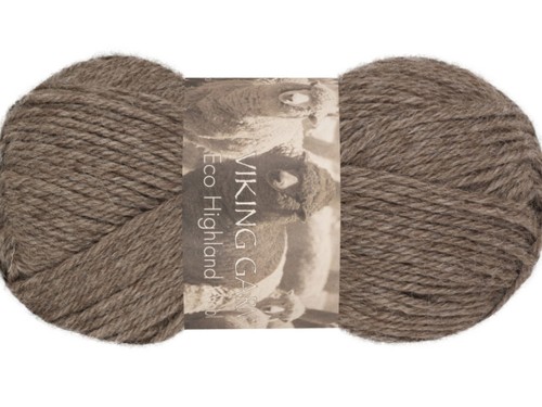 Włóczka Viking Garn Eco Highland Wool brązowy melanż 208