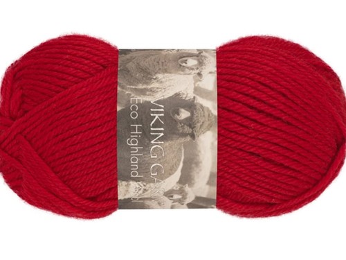 Włóczka Viking Garn Eco Highland Wool czerwony 250