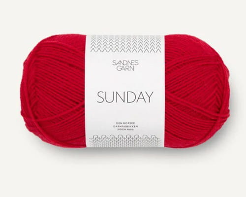 Włóczka Sandnes Garn Sunday świąteczna czerwień 4219