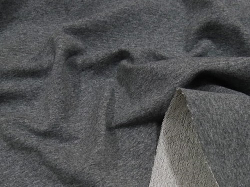 Dresówka z elastanem 290g ciemny szary melanż dzianina dresowa pętelka bawełna